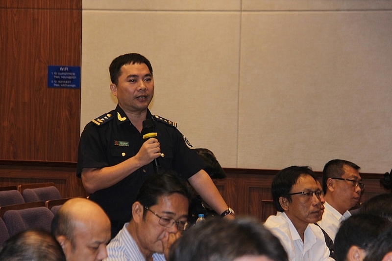 Head of Customs Control and Supervision Division, Ho Chi Minh City Customs Department Vuong Tuan Nam speaks at the conference. Photo: Q.H