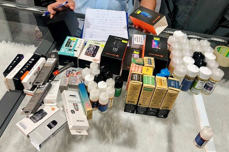 E-cigarette products seized by the Ho Chi Minh City Market Surveillance Department