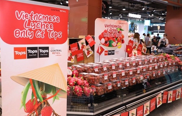 Vietnamese lychees sold at Thai supermarket