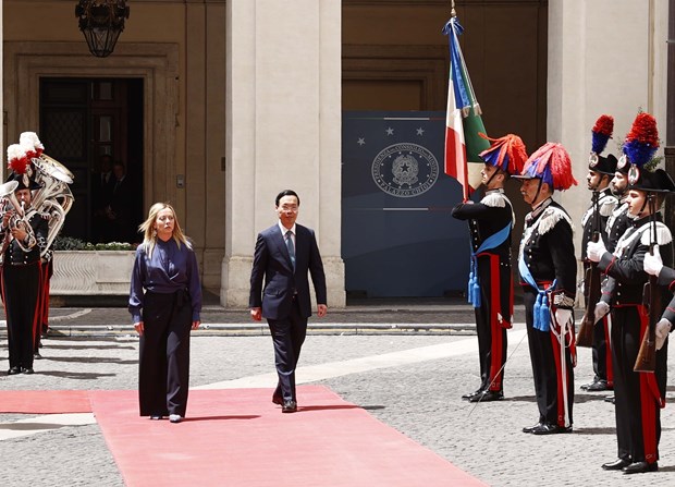 President Vo Van Thuong meets Italian Prime Minister in Rome hinh anh 1