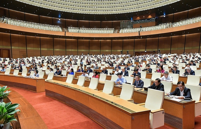 National Assembly delegates agreed with the proposal on continued VAT reduction policy in the first half of 2024 of the Government. Photo: Quochoi.vn