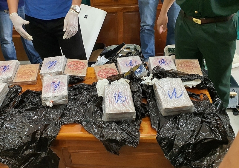 Drug evidence in an operation jointly destroyed by Vietnamese and Cambodian authorities in early 2023. Photo: Provided by C04.