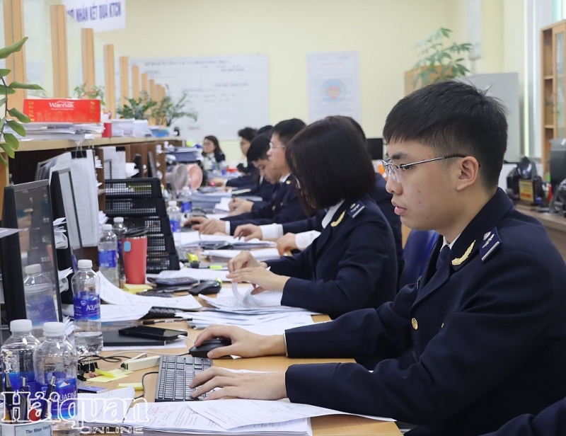 Customs officers of Hai Phong Customs Department at work. Photo: T. Binh
