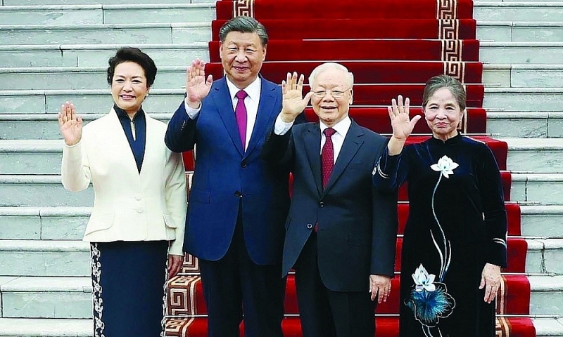 On December 12, 2023, at the Presidential Palace, General Secretary Nguyen Phu Trong and his wife chaired the state welcoming ceremony for General Secretary and President of China Xi Jinping and his wife who visited Vietnam from December 12 to 2023. December 13, 2023. Photo: Vietnam News Agency
