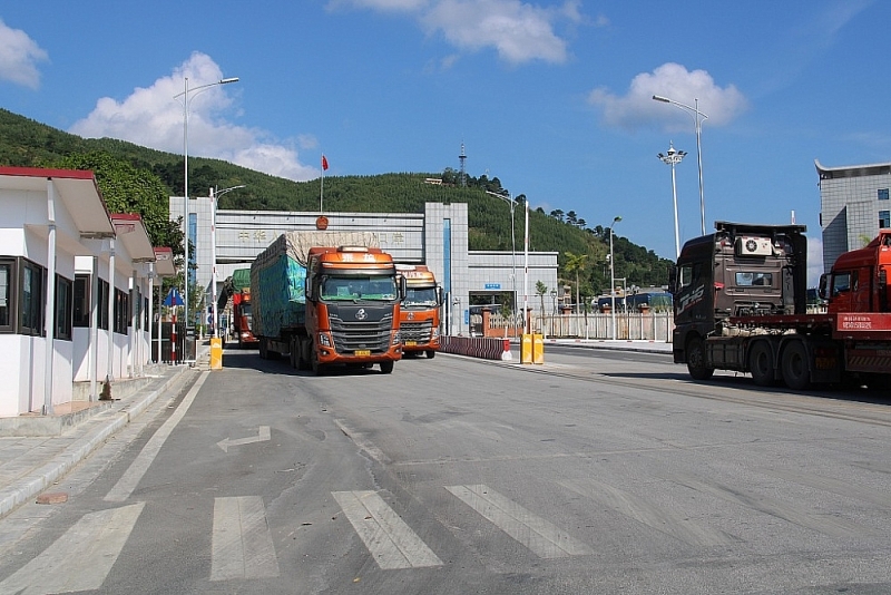 Customs clearance activities at Chi Ma border gate. Photo: H.Nu