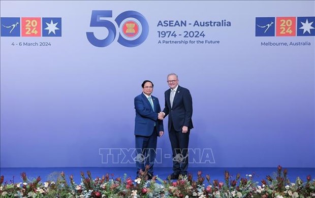 Welcome ceremony held for heads of delegations to ASEAN-Australia Special Summit hinh anh 1