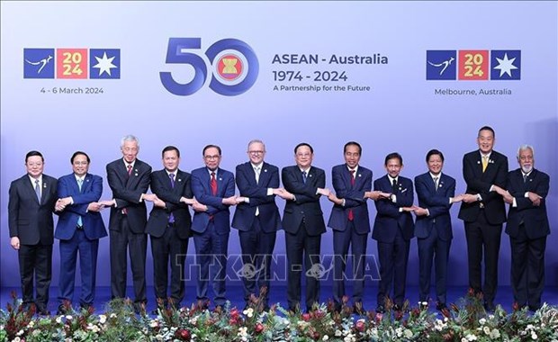 Welcome ceremony held for heads of delegations to ASEAN-Australia Special Summit hinh anh 2