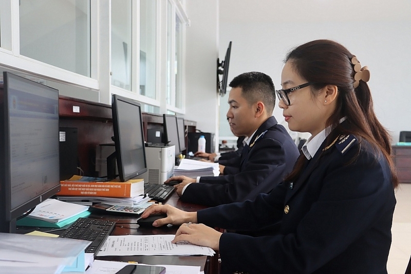 Operations at Hon La Port Border Gate Customs Branch, Quang Binh Customs Department. Photo: Thai Binh