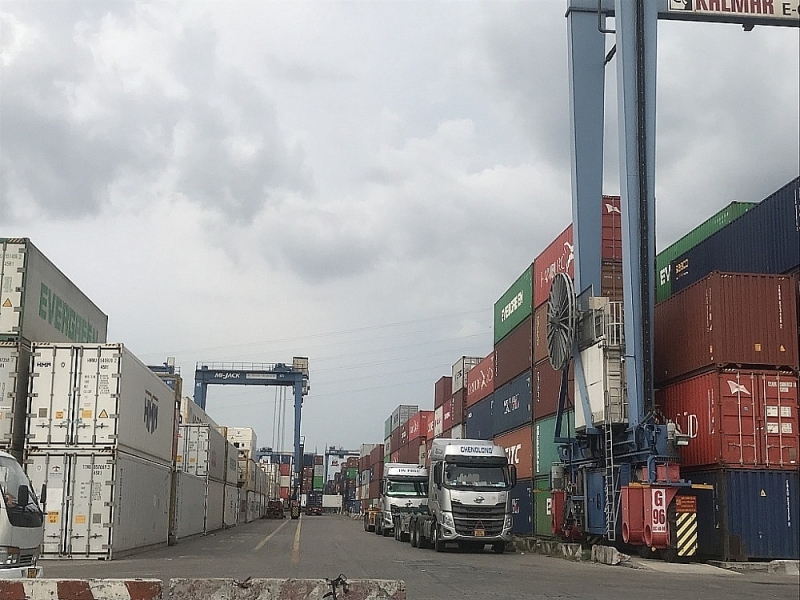 Cat Lai Port is storing large amounts of meat and bone powder. Photo: T.H
