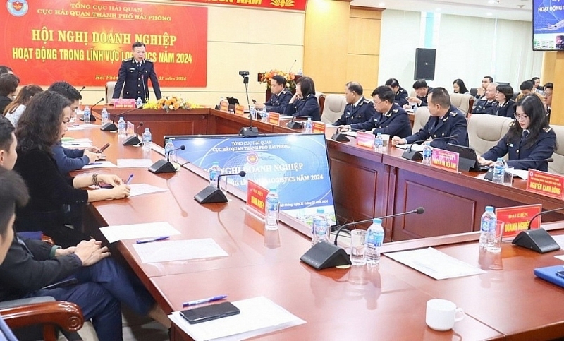 Hai Phong Customs Department organizes a meeting with Logistics businesses in 2024. Photo: Hai Phong Customs Department