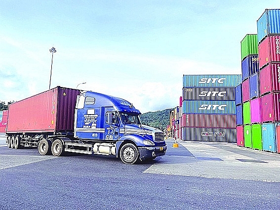 Import and export activities at Da Nang port. Photo: Ngoc Linh