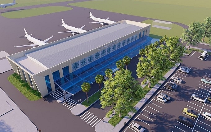 Simulation image of Dien Bien Airport expansion investment project - Illustration photo.