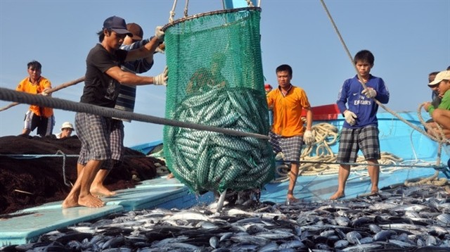 Fishermen in the central coastal province of Khanh Hoa. (Photo: VNA)