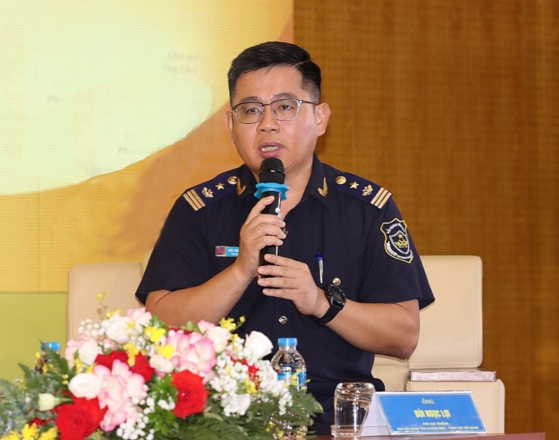 Deputy Director of Quang Ninh Customs Department Bui Ngoc Loi speaks at the 2024 Customs-Business Forum. Photo: Thai Binh