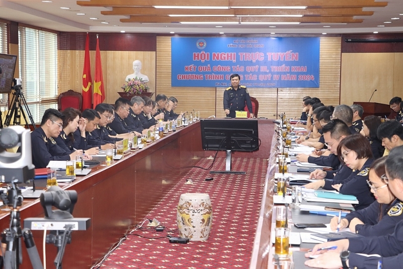 Conference scene at the headquarters of the General Department of Customs. Photo: T.Binh.