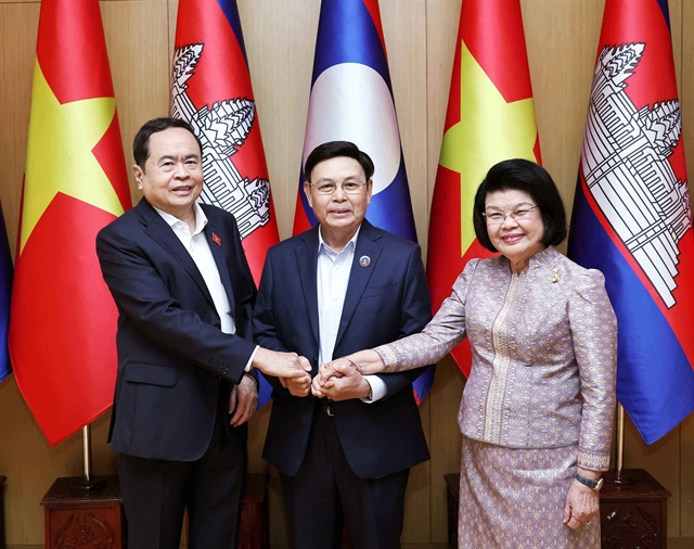 Vietnamese, Lao, Cambodian top legislators meet in Vientiane