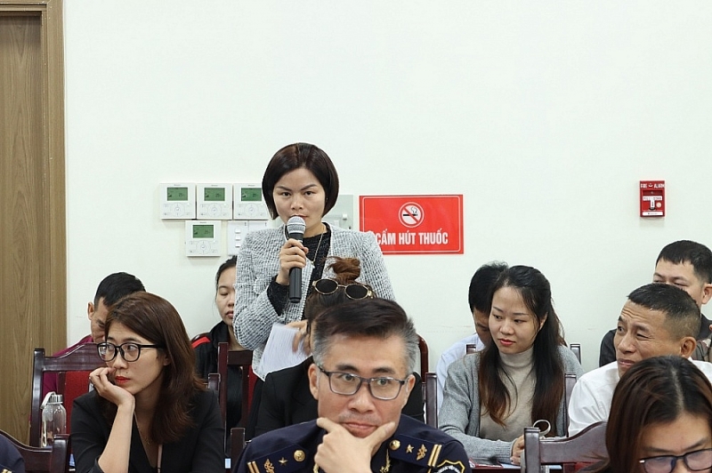 Representatives of Taiheiyo Shinju Vietnam Co., Ltd. gave their opinions at the conference. Photo: Q.H