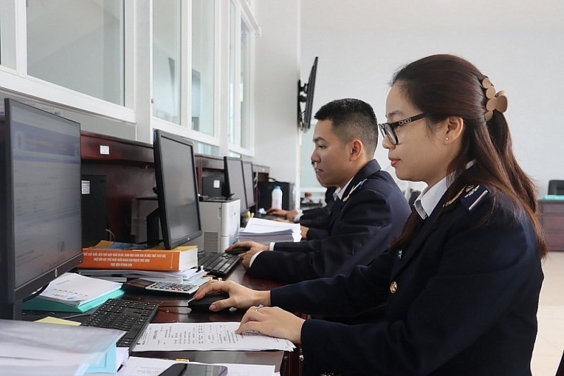 Professional activities at Hon La Port Customs Branch, Quang Binh Customs Department.