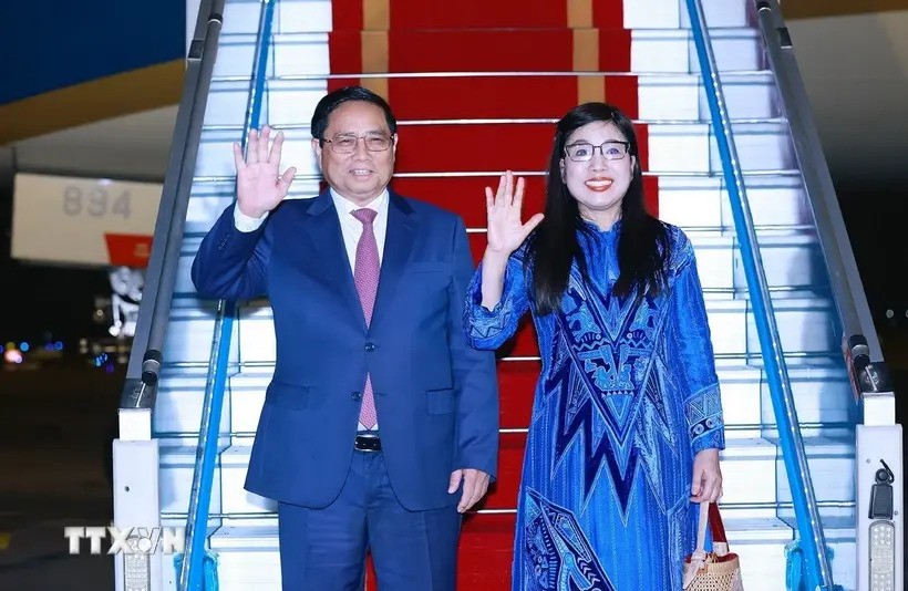 PM Pham Minh Chinh and his spouse (Photo: VNA)