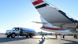 Supervise aviation fuel temporarily imported for re-export