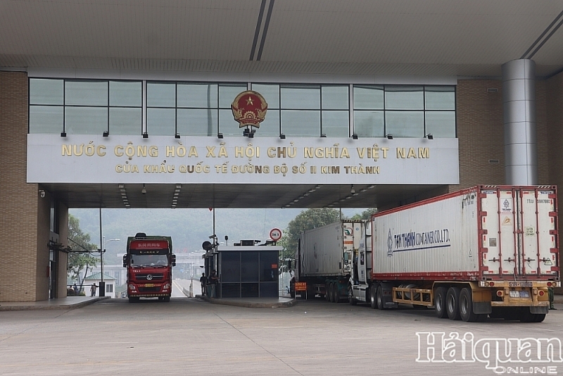 Kim Thanh international border gate II in Lao Cai is an important agricultural product export area of Vietnam to China. Photo: T.Binh.