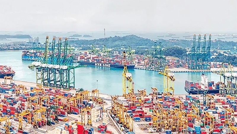 Port of Singapore, one of the most dynamic ports in the world. Illustration: ST