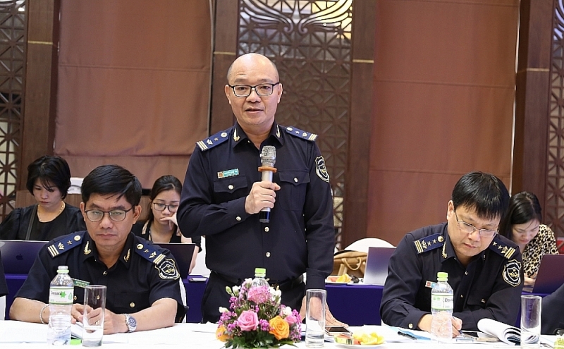 Mr. Nguyen Anh Tai, Deputy Director of Lang Son Customs Department speaks at the seminar. Photo:H.N