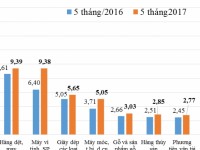 Major export commodity groups in the first five months of 2017