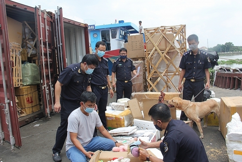 Ho Chi Minh City Customs inspects import and export goods. Photo: T.H