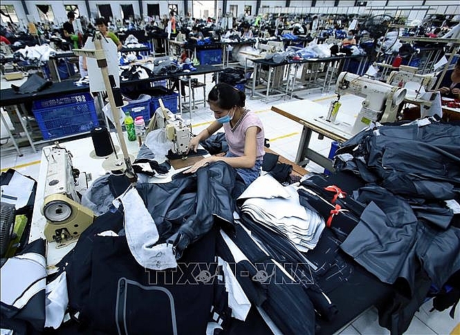 Garment processing at Kydo Vietnam Garment Co., Ltd, Pho Noi A Industrial Park (Hung Yen). Photo: Pham Kien/VNA