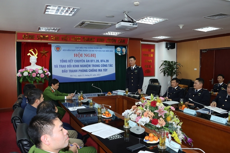Conference to review two drug projects between the Anti-Smuggling and Investigation Department under the General Department of Customs and the Drug-related Crime Investigation Police Department under the Ministry of Public Security and the Coast Guard in January 2021. Photo: T.Binh.
