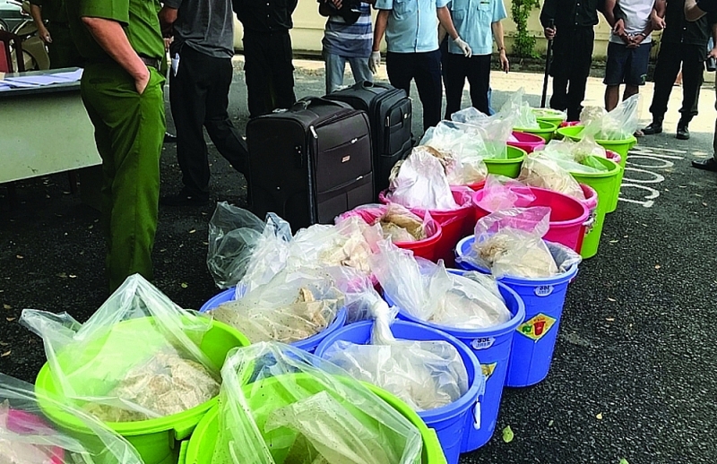 500kg drugs jointly seized by the Ho Chi Minh City Customs Department and the police in 2019. Photo: T.H
