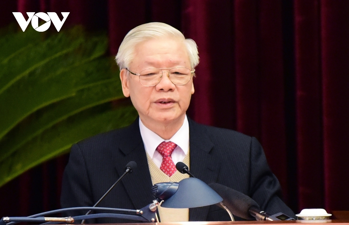 Party General Secretary and State President Nguyen Phu Trong give an opening speech at the15th plenum of the 12th Party Central Committee.
