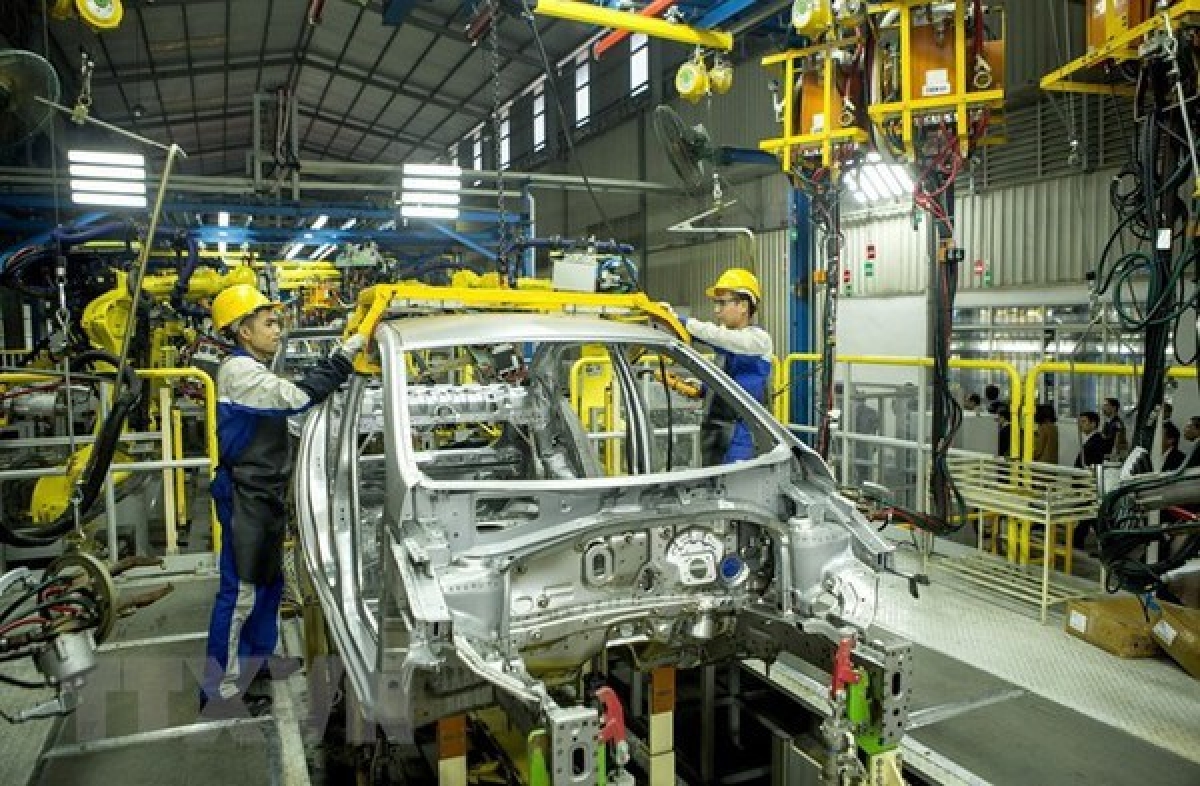 Automobile manufacturing at Hyundai Thanh Cong factory (Photo: VNA)