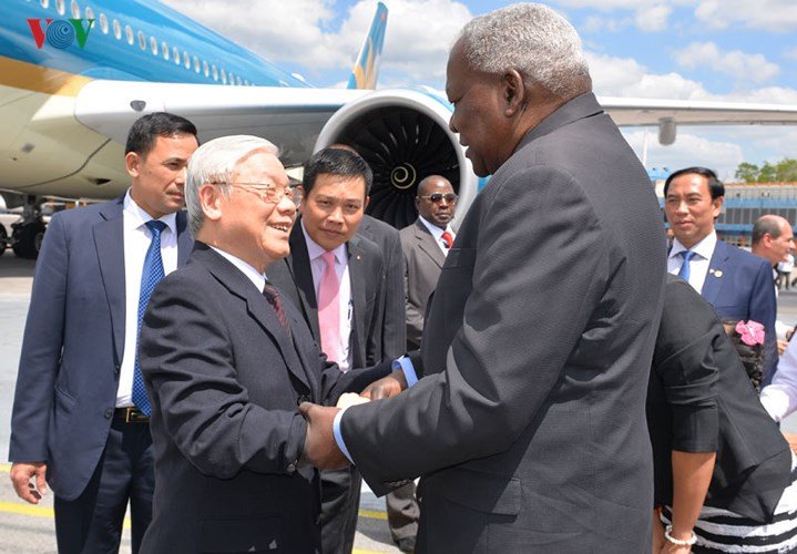 party leader trong begins state visit to cuba