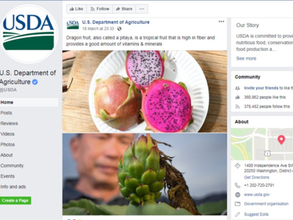 USDA post about benefits of dragon fruit, a crucial export of Vietnam