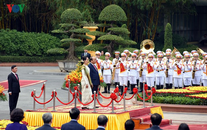 solemn welcoming ceremony for myanmar state counsellor