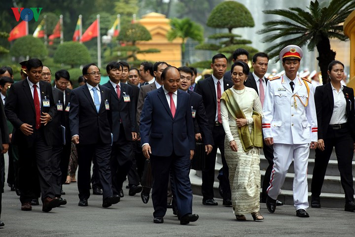 solemn welcoming ceremony for myanmar state counsellor