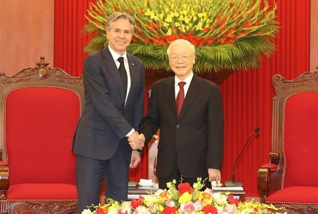 Party chief receives US Secretary of State hinh anh 1