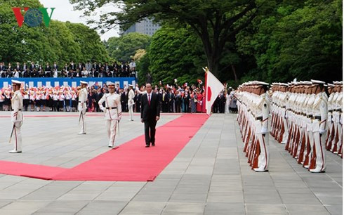 japanese emperor holds official welcoming ceremony for president quang