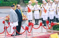 Welcoming ceremony for Nepali Prime Minister in Hanoi