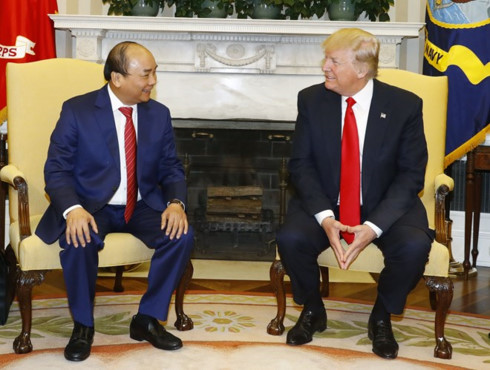 pm phuc president trump talk ways to advance vietnam us ties