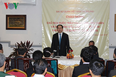president quang arrives in brunei for state level visit