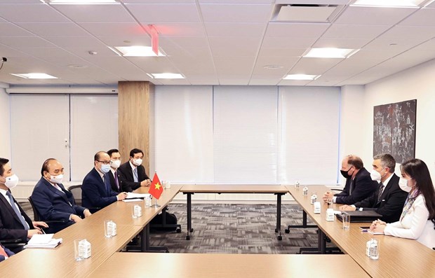 President Nguyen Xuan Phuc receives leaders of US enterprises in New York hinh anh 1