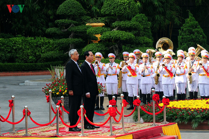 in pictures welcome ceremony for myanmar president
