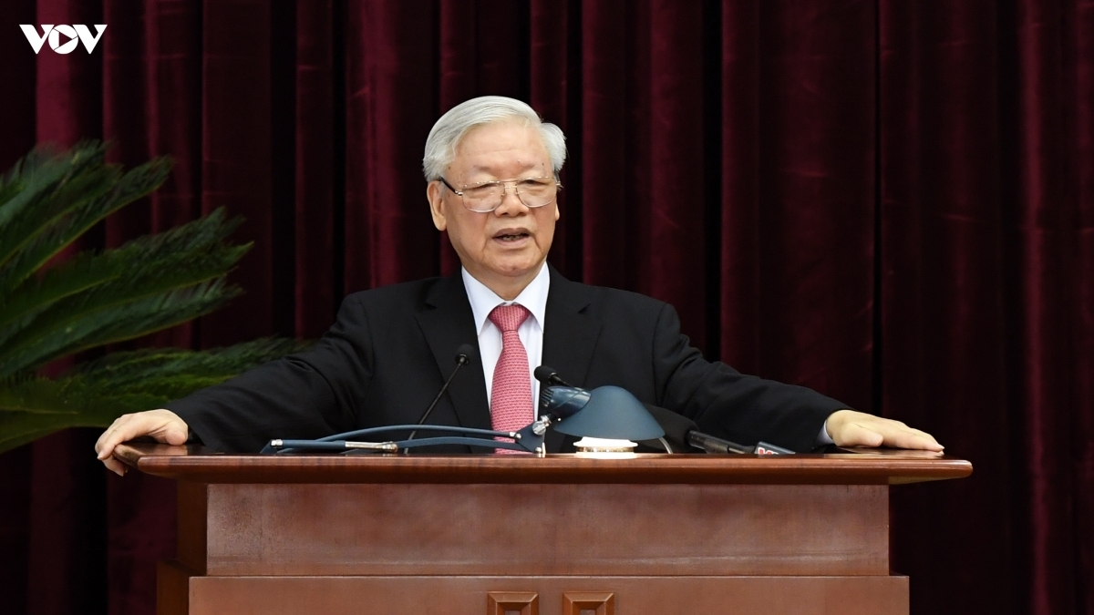 Party General Secretary and President Nguyen Phu Trong speaks at the 13th session of the 12th Party Central Committee