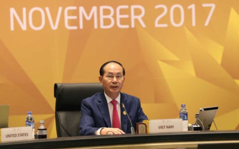 vietnamese president addresses apec meetings retreat session