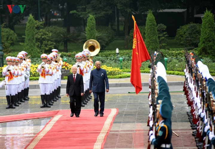 official welcoming ceremony for indian president ram nath kovind