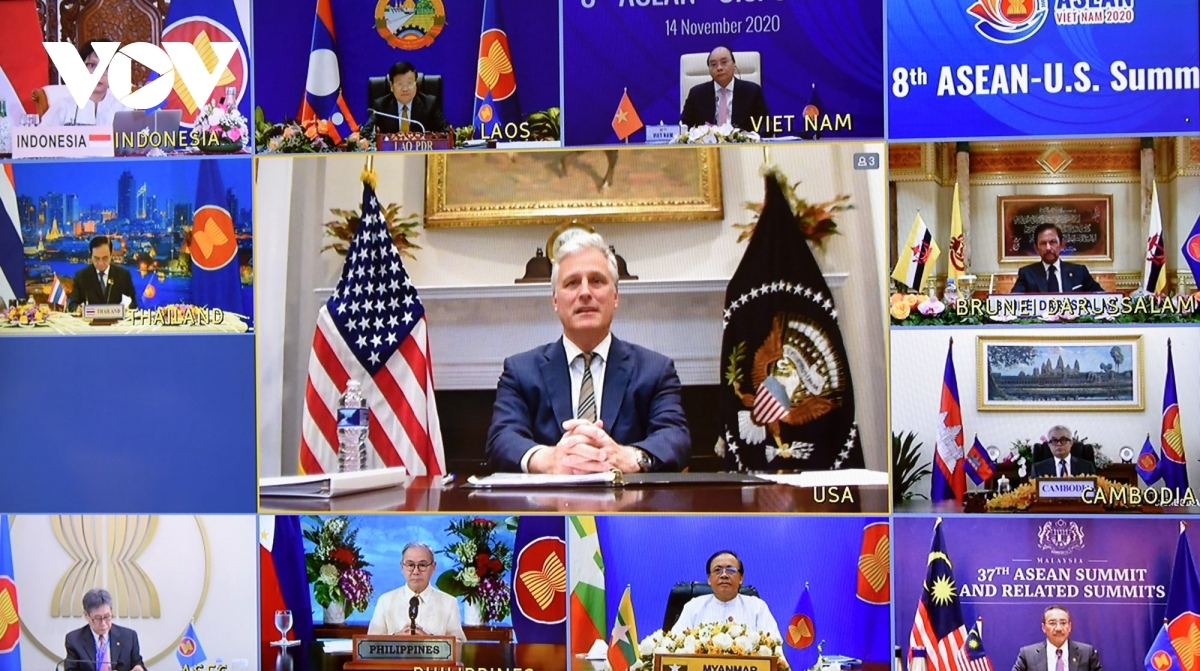 US National Security Advisor O'Brien voices the US's support for ASEAN's ongoing efforts to build a united community, contain COVID-19, reboot the economy, and settle South China Sea disputes peacefully. 