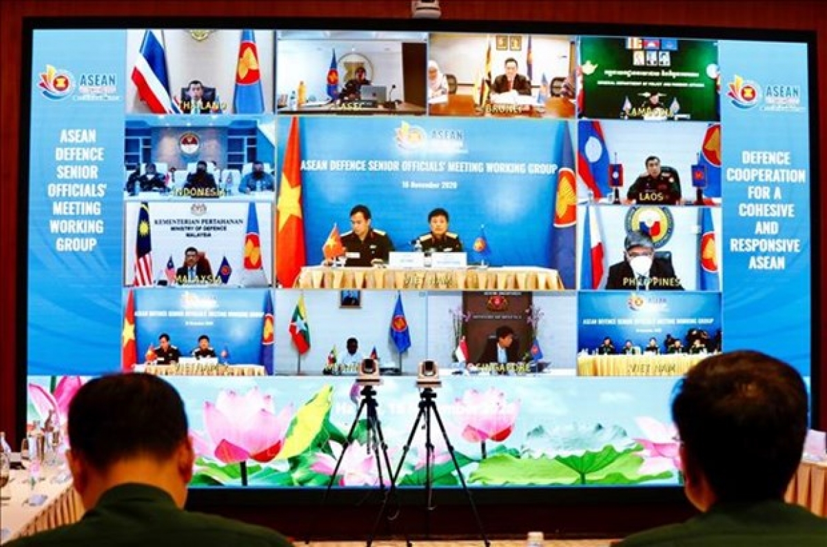 The ASEAN Defence Senior Officials' Meeting Working Group is held via teleconference  (Photo: VNA)